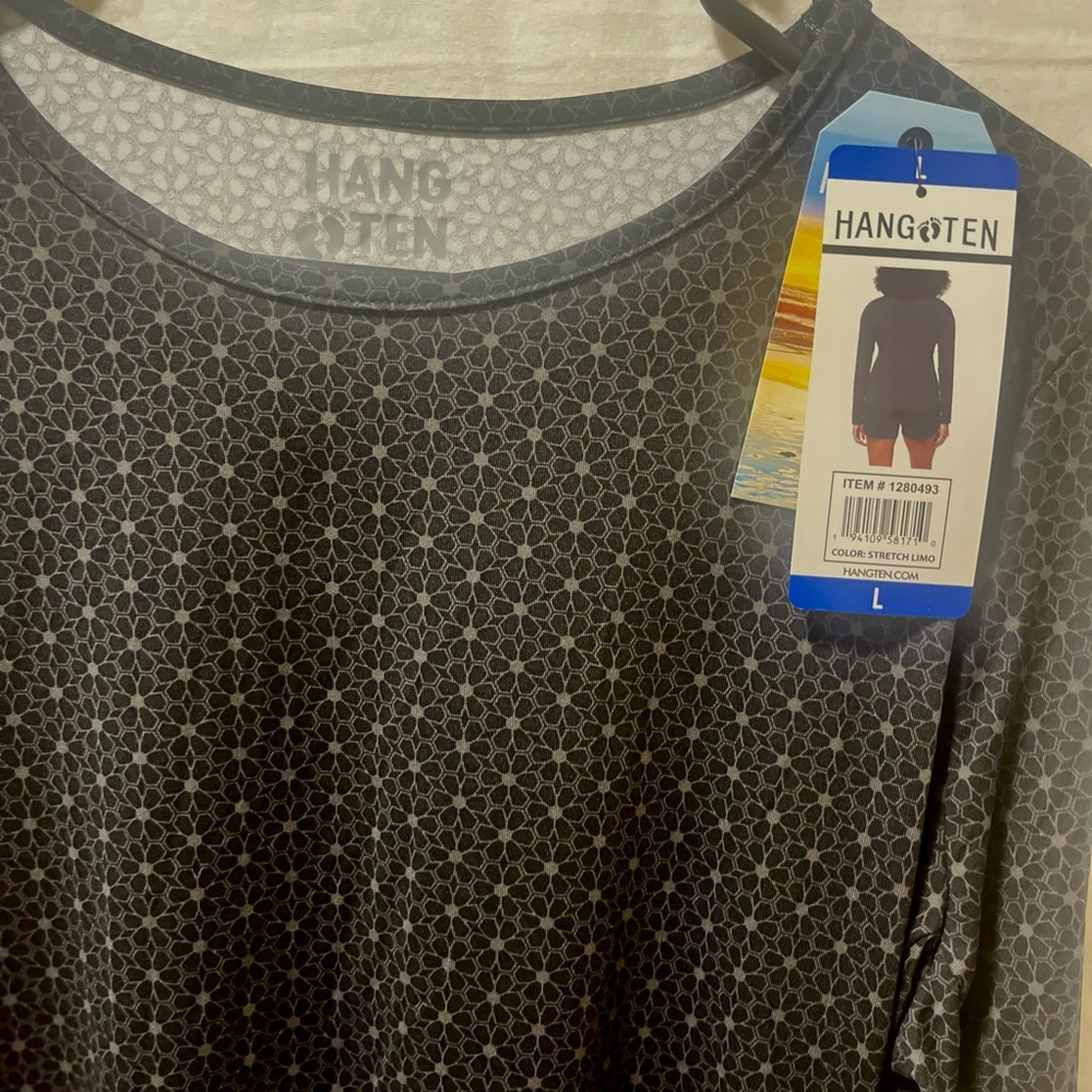 Hang Ten Black Patterned Long Sleeve Women's Top - Picture 5 of 7